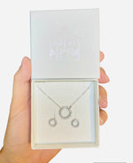 Charger l'image dans la galerie, Coffret Météorite-collier météorite+boucles d'oreilles météorite-Argent 925 Sterling