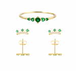 Charger l'image dans la galerie, Coffret Bling V-Bague intrigante+boucles d'oreilles sophistiquée-Argent 925 Sterling