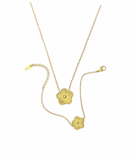 Charger l'image dans la galerie, Coffret Trèfle gold-Collier trèfle+Bracelet trèfle-Acier inoxydable-Plaqué or 18 carats