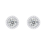 Charger l'image dans la galerie, Azphira-Boucles d'oreilles rondes-Argent 925-Moissanite 0.5 carats
