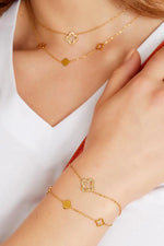 Charger l'image dans la galerie, Aziädé-Bracelet en Acier inoxydable-Strass en oxyde de zirconium-Trèfle à 4 feuilles