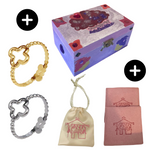 Charger l'image dans la galerie, Coffret cupcakes gourmands-boite à bijoux+2 bagues ajustables-Bois léger-Acier inoxydable