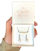 Charger l'image dans la galerie, Coffret Perla-collier précieuse silver+boucles d'oreilles bohémienne-Argent 925 Sterling
