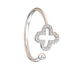 Charger l'image dans la galerie, Élysée-Bague trèfle-Argent 925-Oxyde de zirconium-Argentée