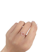 Charger l'image dans la galerie, Élysée-Bague trèfle-Argent 925-Oxyde de zirconium-Or rose