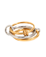 Charger l'image dans la galerie, Oxéa-Bague triple anneaux minimaliste-Acier inoxydable-Or et Argent