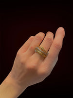 Charger l'image dans la galerie, Oxéa-Bague triple anneaux minimaliste-Acier inoxydable-Or et Argent
