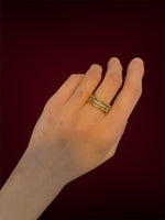 Charger l'image dans la galerie, Oxéa-Bague triple anneaux strass-Acier inoxydable-Or et Argent