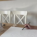 Charger et lire la vidéo dans la visionneuse de la Galerie, Cygnes d'amour-Tableau peint et décoré à la main-Détails en reliefs