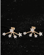 Charger l'image dans la galerie, Stellaria-Boucles d'oreilles multiples étoiles-Earjacket-Argent 925-Oxyde de zirconium