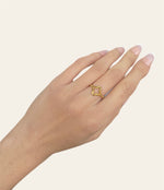 Charger l'image dans la galerie, Triomphe-Bague trèfle-Acier inoxydable-Placage or 18 carats-Ajustable