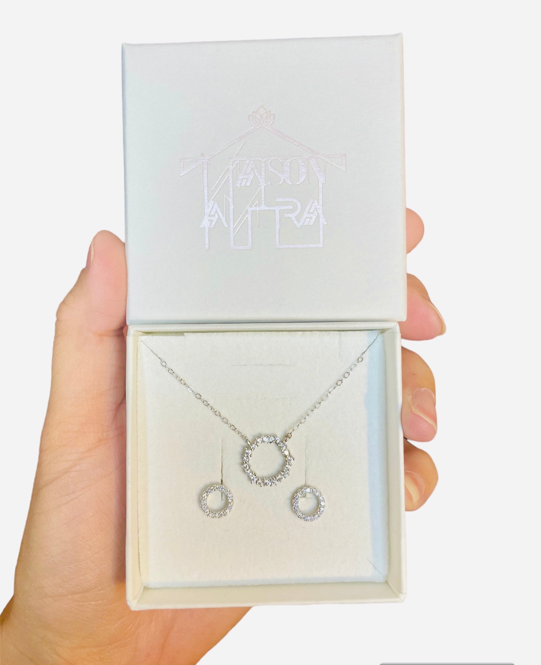 Coffret Météorite-collier météorite+boucles d'oreilles météorite-Argent 925 Sterling