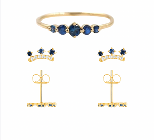 Coffret Bling B-Bague intrigante+Boucles d'oreilles sophistiquée-Argent 925 Sterling