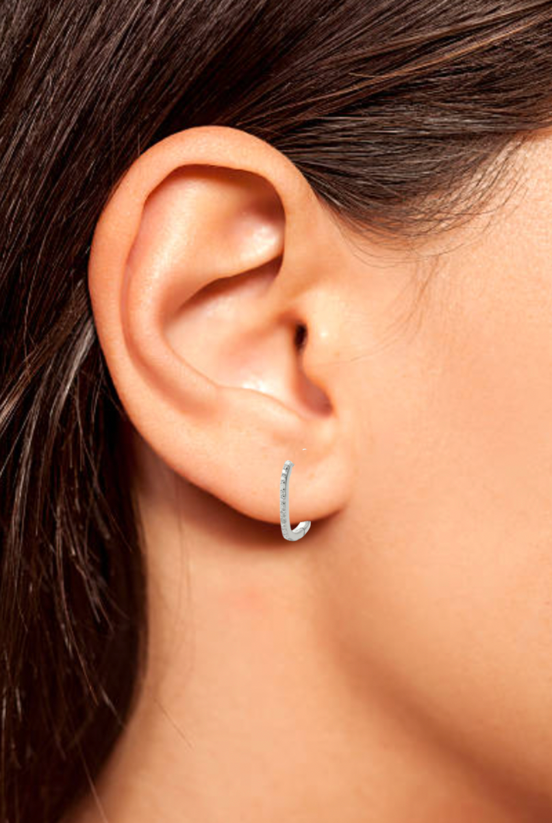 Stupéfiante-Boucles d'oreilles en Argent 925-Pierres en moissanite