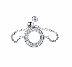 Météorite-Bague en Argent 925-Pierres en oxyde de zirconium