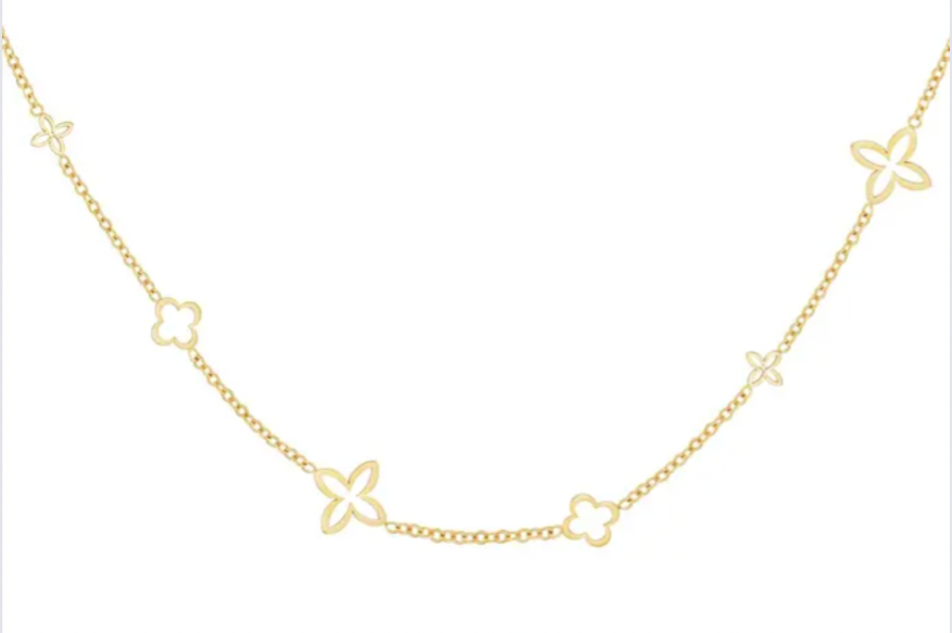 Rivoli-Collier en Acier inoxydable-Multiples pendentifs trèfles