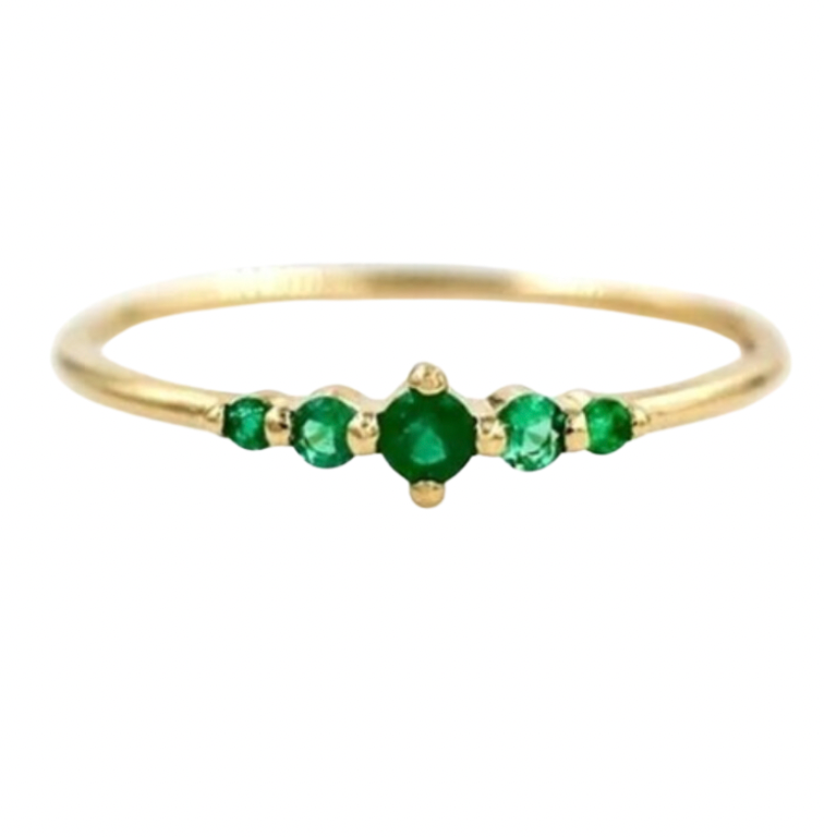 Intrigante-Bague pierres vertes-Argent 925-Oxyde de zirconium