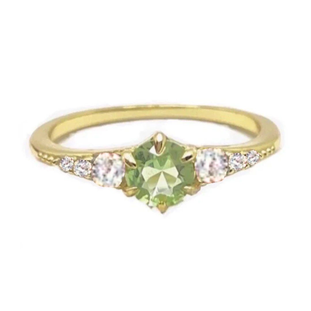 Précieuse-Bague en Argent 925-Pierres en oxyde de zirconium-plaqué or 18 carats