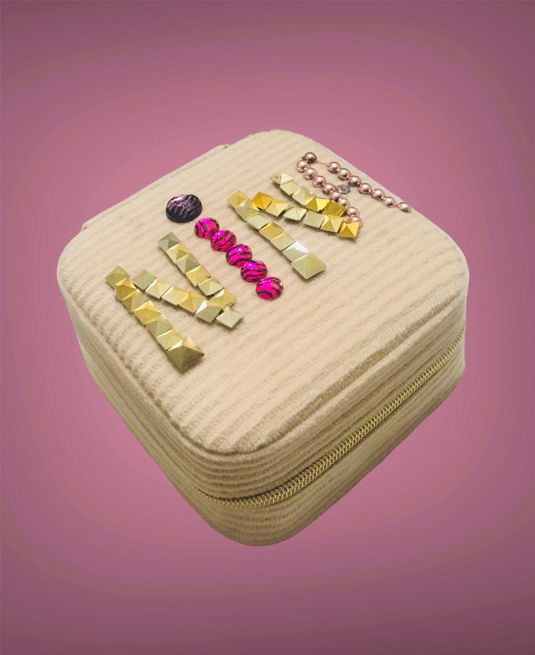 Ma boite personnalisée-Boite à bijoux personnalisée prénom-Perles-Strass