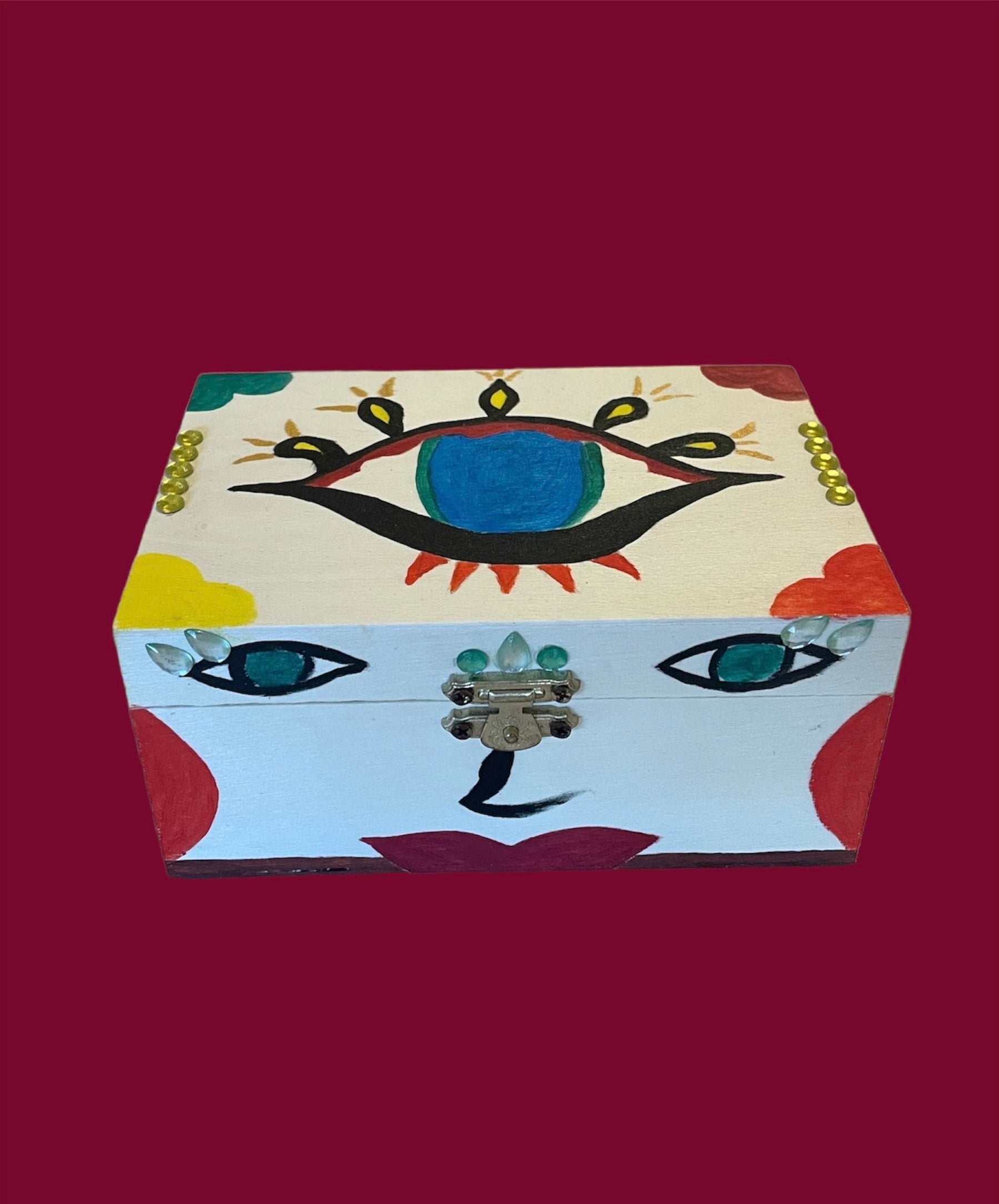 Yeux de Fatma-Boite à bijoux personnalisée à la main