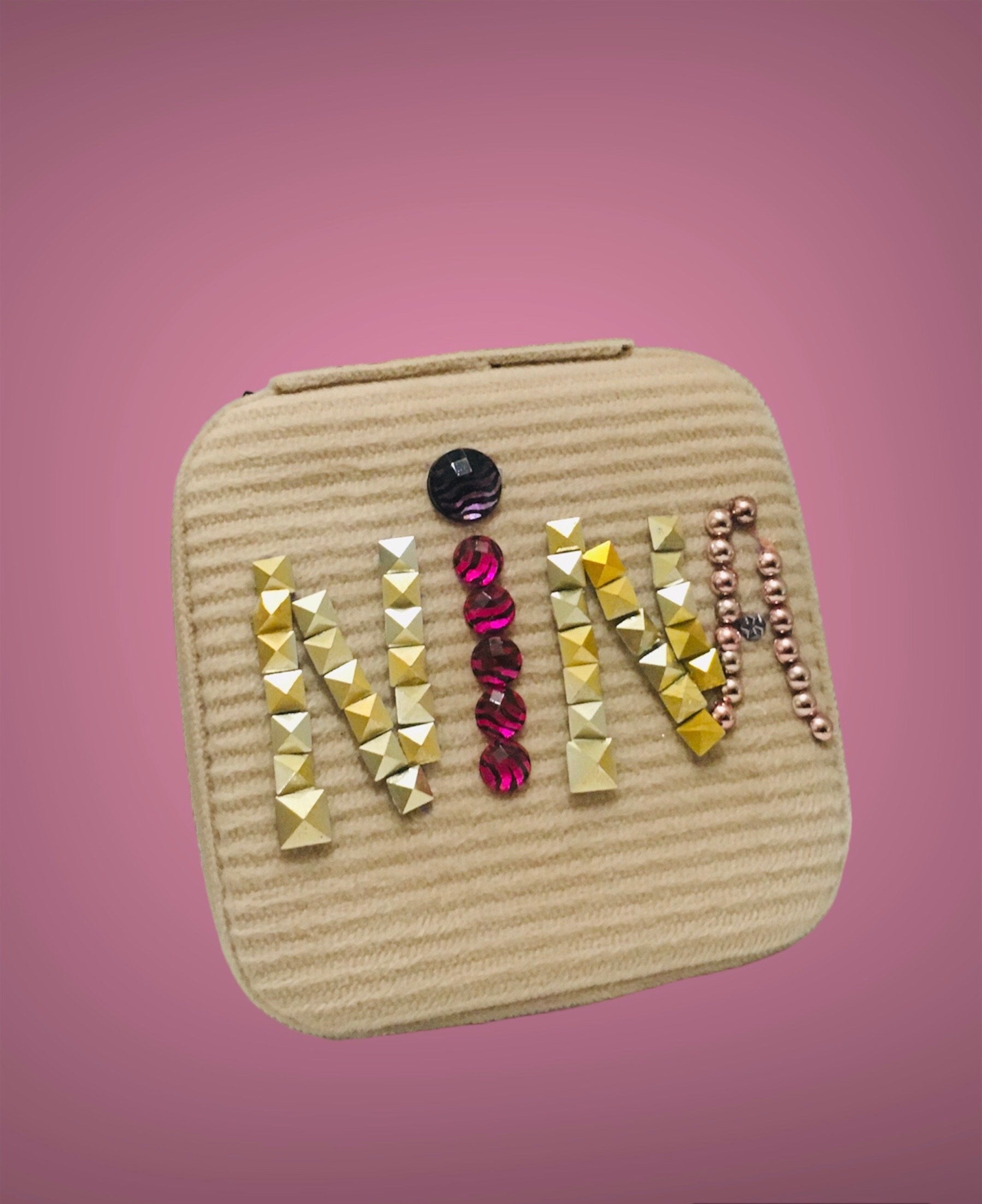 Ma boite personnalisée-Boite à bijoux personnalisée prénom-Perles-Strass