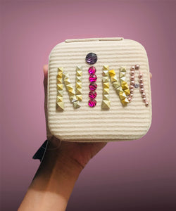 Ma boite personnalisée-Boite à bijoux personnalisée prénom-Perles-Strass