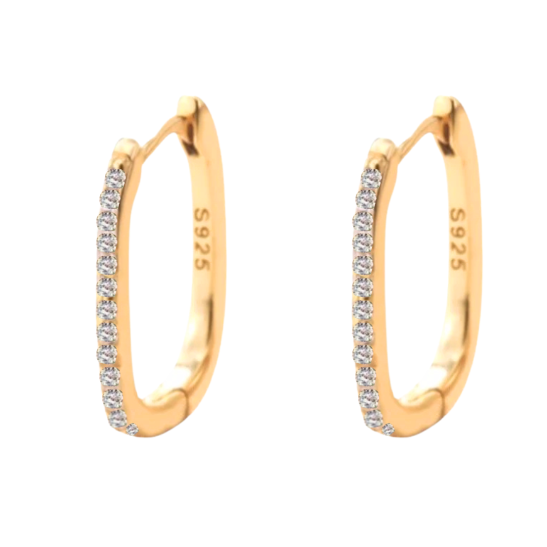 Stupéfiante-Boucles d'oreilles en Argent 925-Pierres en oxyde de zirconium