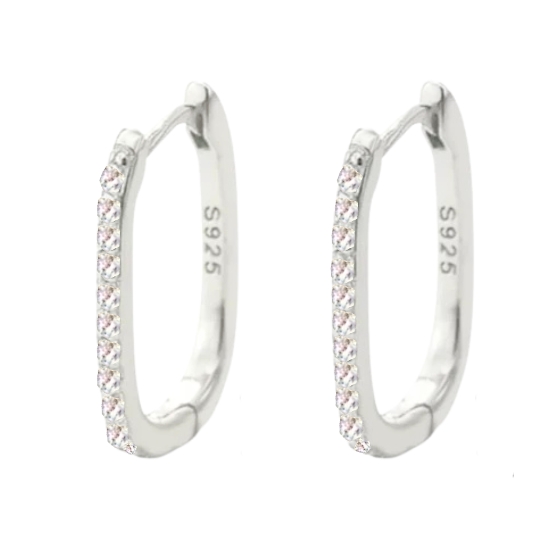 Stupéfiante-Boucles d'oreilles en Argent 925-Pierres en moissanite