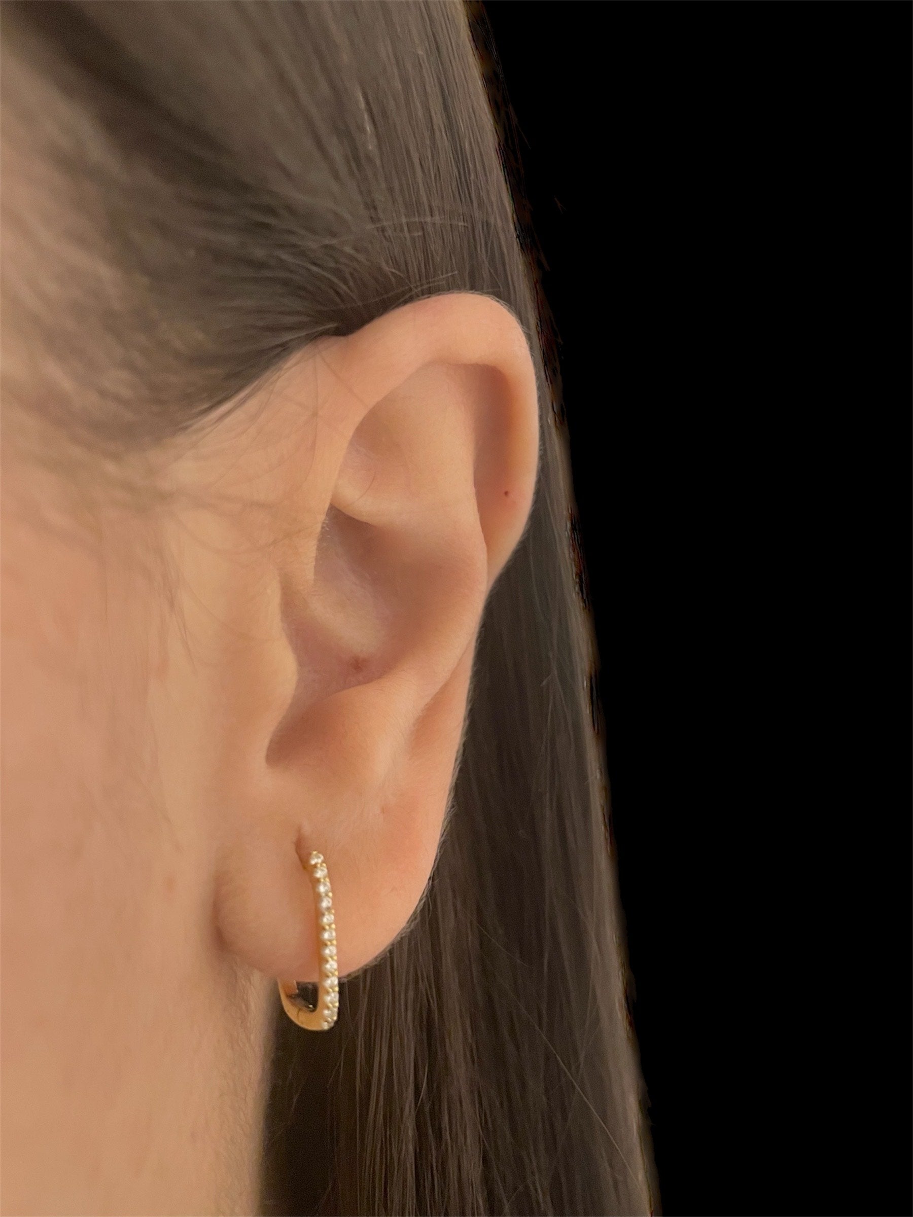 Stupéfiante-Boucles d'oreilles en Argent 925-Pierres en oxyde de zirconium