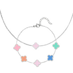 Charger l&#39;image dans la galerie, Coffret arcantrèfle-collier montaigne+bracelet arcantrèfle-Acier inoxydable

