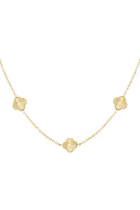 Soléna-Collier en Acier inoxydable-5 trfèles à 4 feuilles