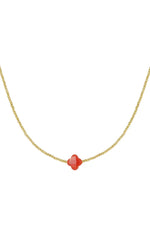 Charger l&#39;image dans la galerie, Lolita-Collier en Acier inoxydable-Pierre trèfle rose pale
