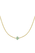 Charger l&#39;image dans la galerie, Lolita-Collier en Acier inoxydable-Pierre trèfle rose pale
