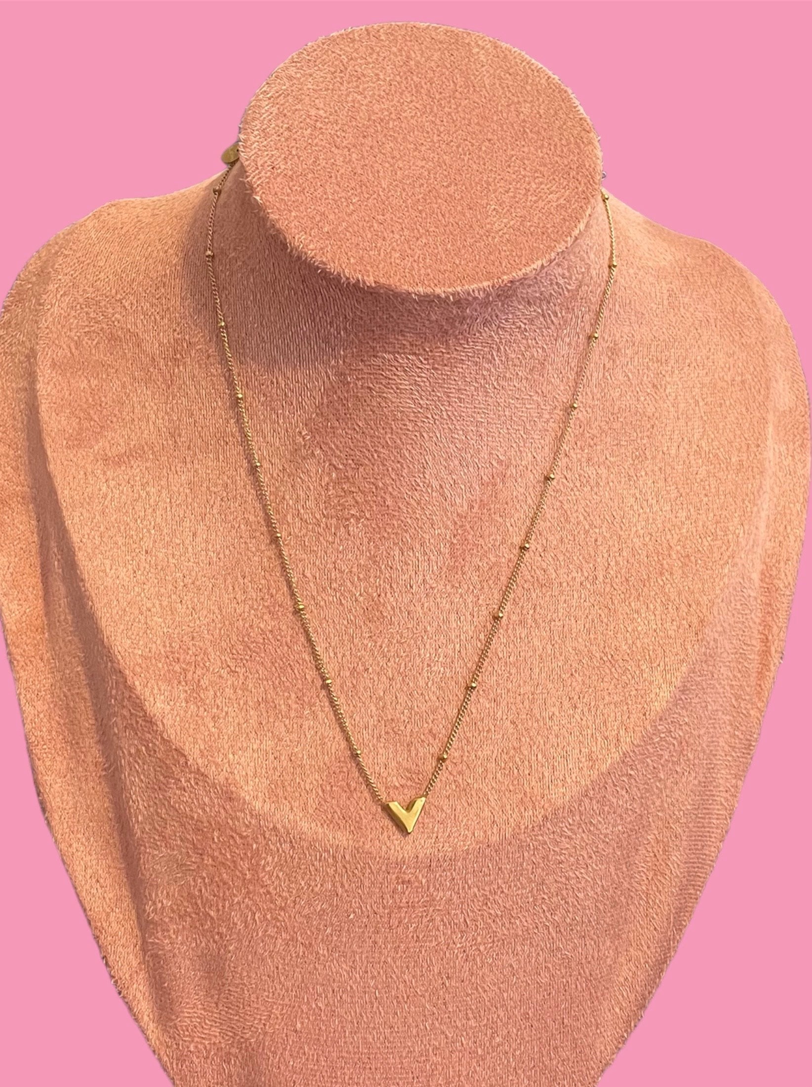 Varenne-Collier en Acier inoxydable-Pendentif lettre V