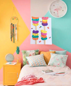 Esquimaux multicolores-Tableau texturé-Fait à la main