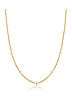 Charger l&#39;image dans la galerie, Distinguée-Collier en Argent 925 sterling-Pierres en oxyde de zirconium-Plauqué or 18 carats.
