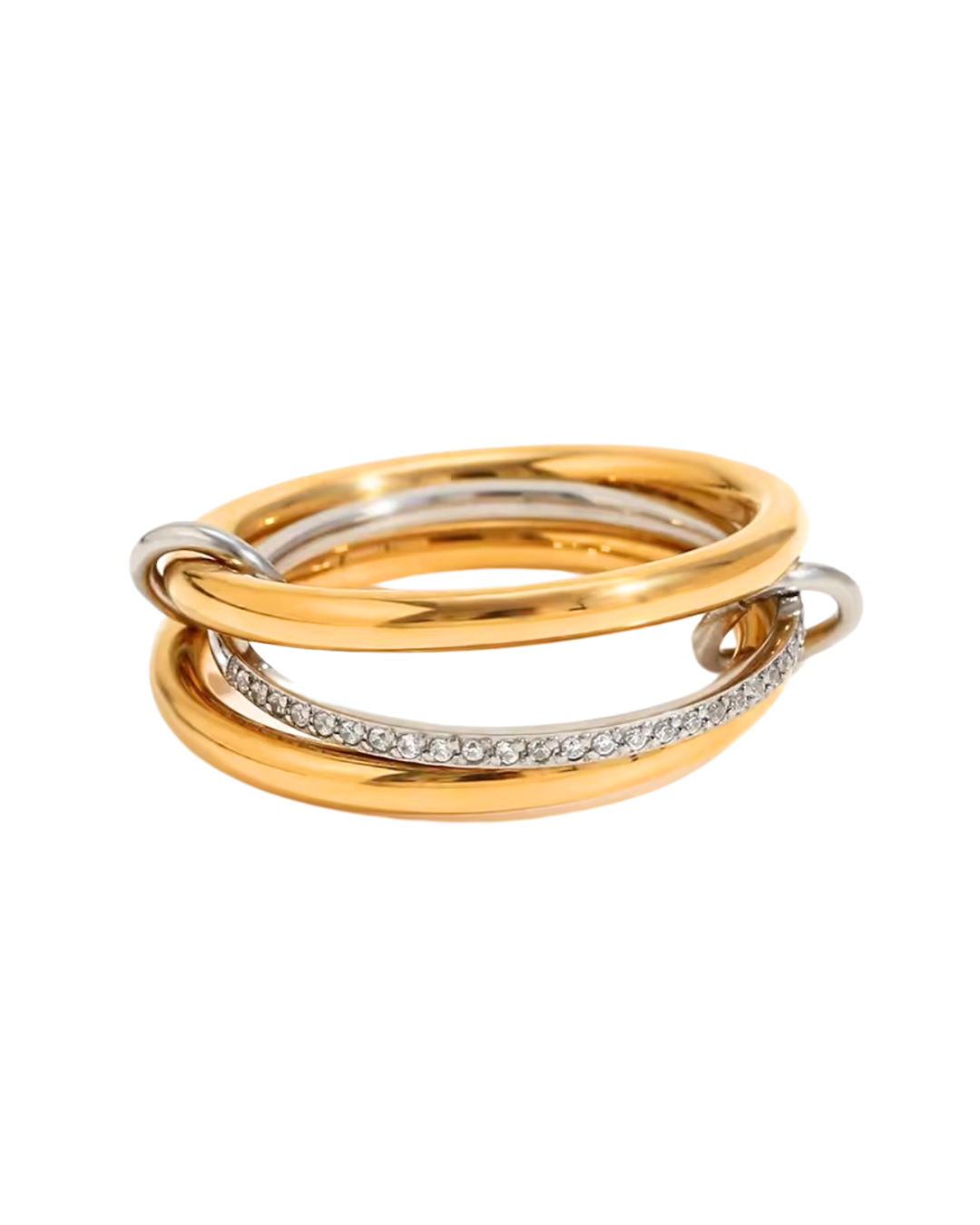 Bague large branches tressées en acier inoxydable 0423172