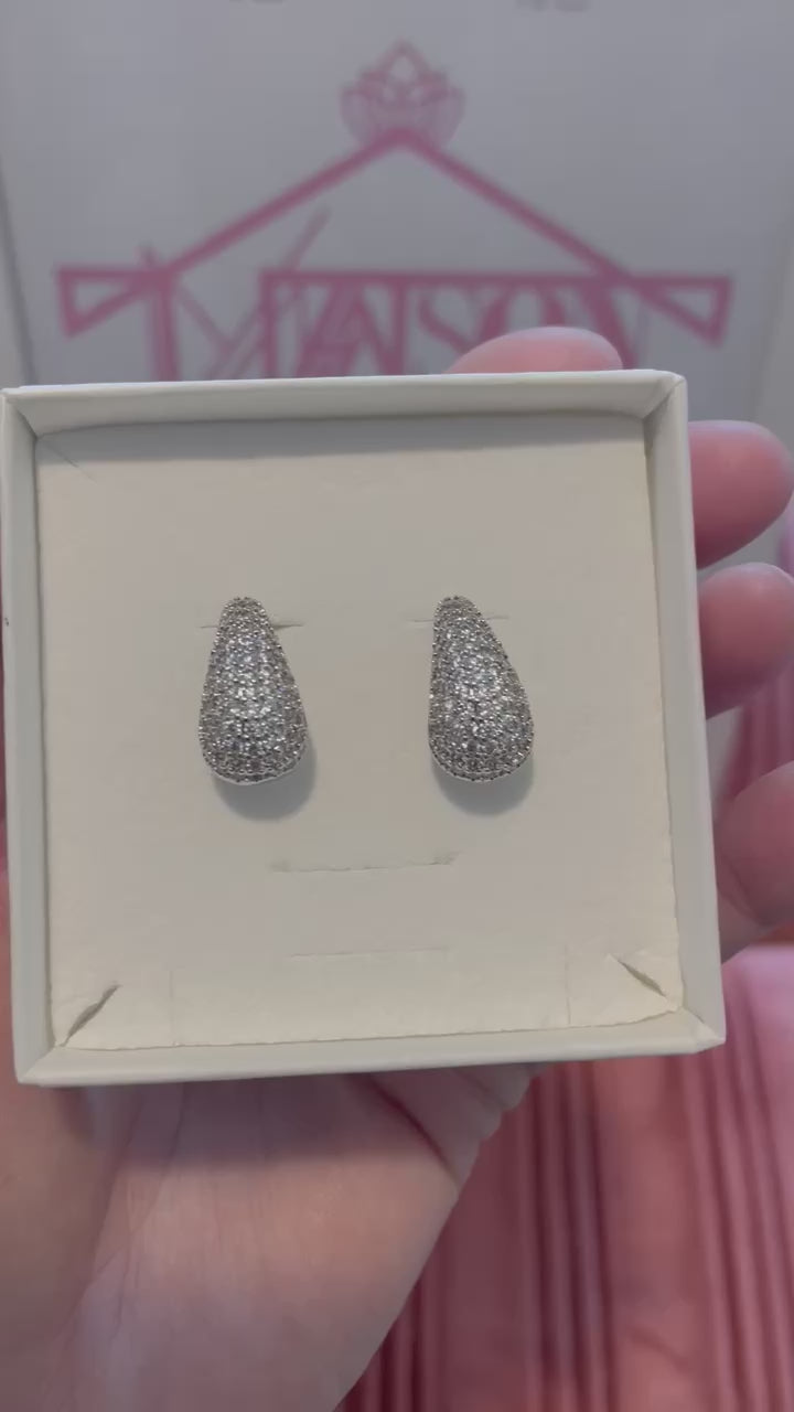 Unica-Boucles d'oreilles goutte d'eau-Argent 925-Oxyde de zirconium