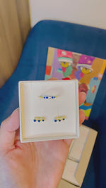 Charger et lire la vidéo dans la visionneuse de la Galerie, Coffret Bling B-Bague intrigante+Boucles d&#39;oreilles sophistiquée-Argent 925 Sterling
