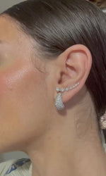 Charger et lire la vidéo dans la visionneuse de la Galerie, Interstellar-Boucles d&#39;oreilles grimpantes- Argent 925-Oxyde de zirconium

