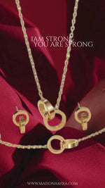 Charger et lire la vidéo dans la visionneuse de la Galerie, Strong or-Coffret collier+boucles d&#39;oreilles+bracelet-Acier inoxydable-placage or 18 carats
