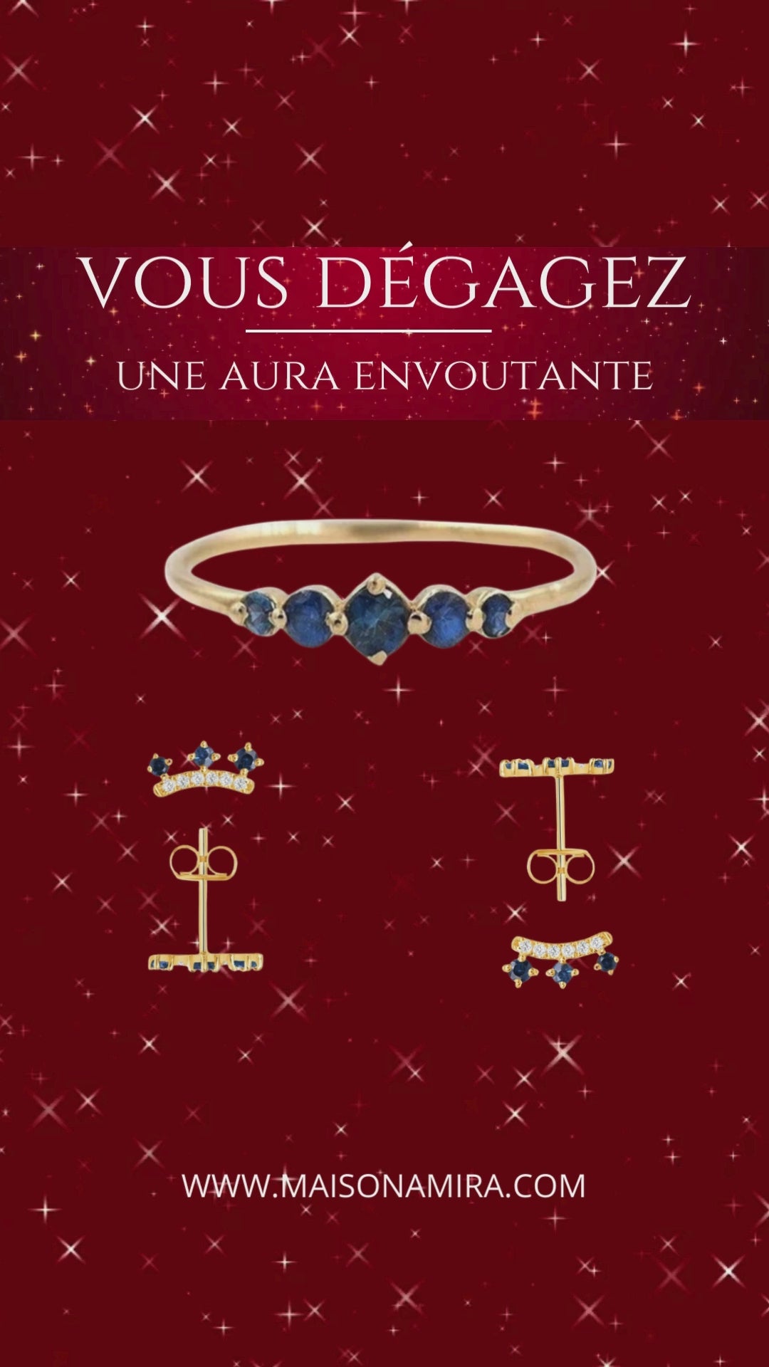 Coffret Bling B-Bague intrigante+Boucles d'oreilles sophistiquée-Argent 925 Sterling
