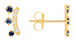 Charger l&#39;image dans la galerie, Sophistiquée-Boucles d&#39;oreilles en Argent 925-Pierres en oxyde de zirconium-Plaqué or 28 carats
