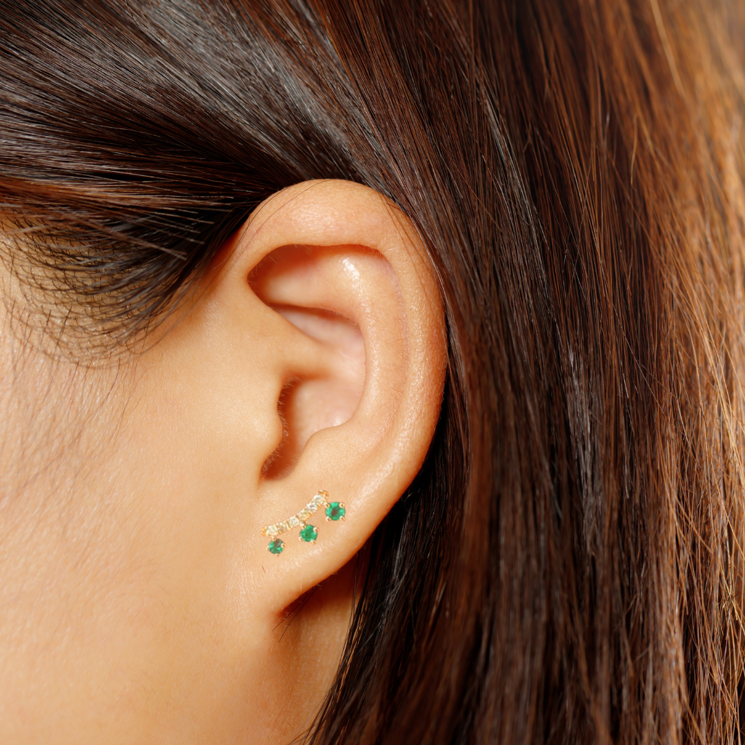 Sophistiquée-boucles d'oreilles en Argent 925-Pirres en oxyde de zirconium