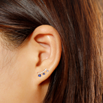 Charger l&#39;image dans la galerie, Sophistiquée-Boucles d&#39;oreilles en Argent 925-Pierres en oxyde de zirconium-Plaqué or 28 carats
