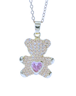Charger l&#39;image dans la galerie, Teddy diamond-Collier en argent 925 sterling-Pierres en oxyde de zirconium
